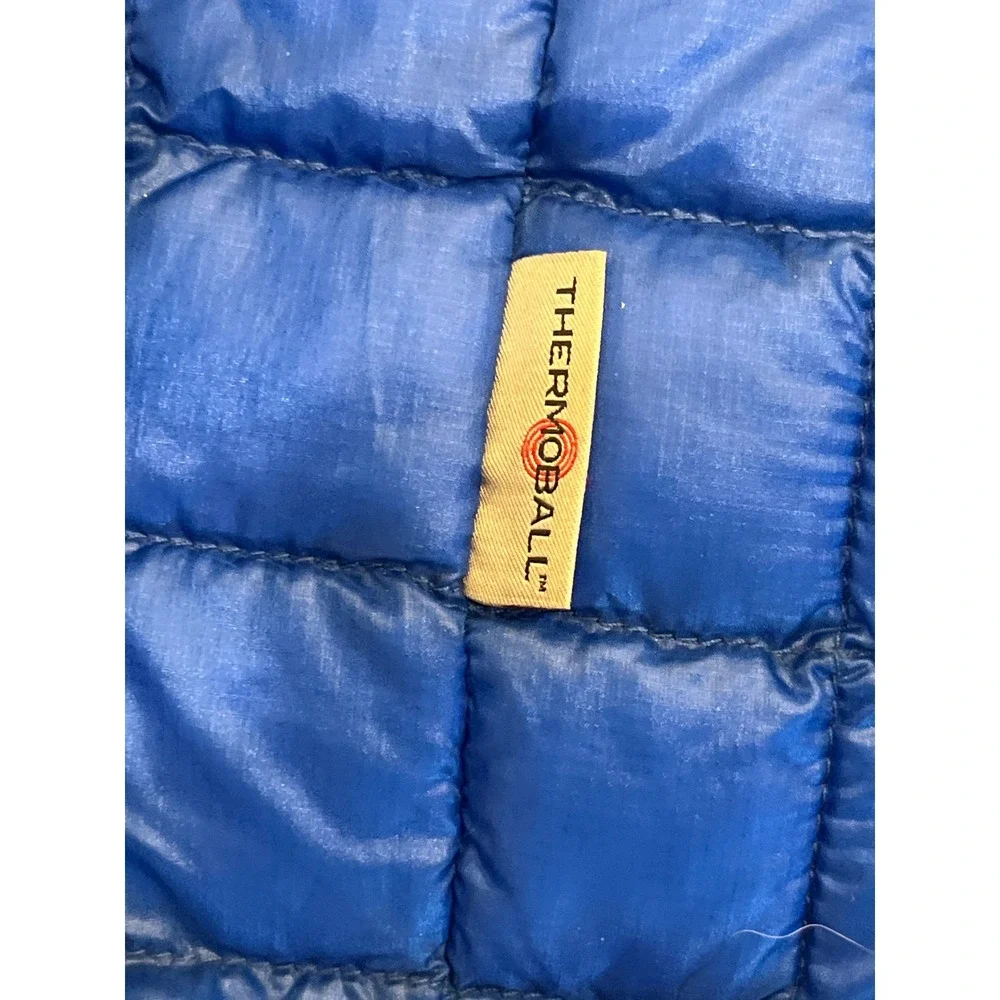 The North Face Mens ThermoBall Eco Puffer Jacket Blue Full Zip Quilted Coat L